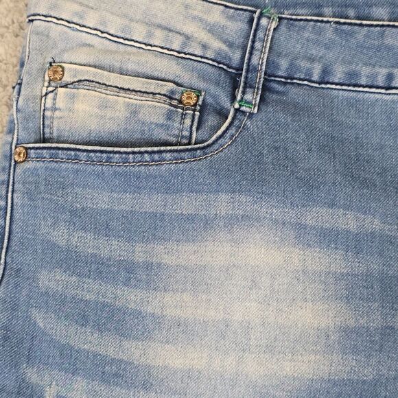 Mens Jeans Sz 38x32 Whiskers Distressed Straight Stretch Denim Skater Y2k READ - Picture 3 of 9